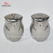 Eulen- und Fuchsform Galvanisieren von Keramik-Salz- und Pfefferstreuern