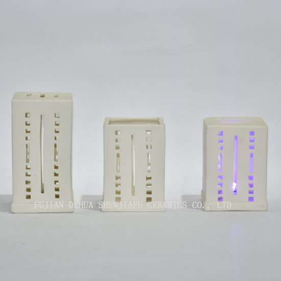 Moderne Architektur Form Candle Choice, mehrfarbige flammenlose LED-Votivkerzen mit Knopfschalter / Keramik