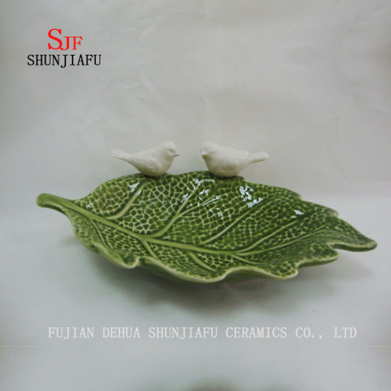 Mehrzweck-Keramik-Gewürzschalen Vorspeisenteller, mehrfarbige Porzellan-Untertassen Schüssel Geschirr (Blattform)