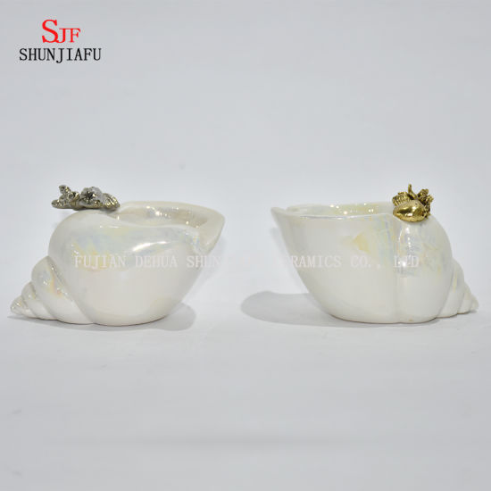 High-End / Keramik Kerzenhalter / Muschelform