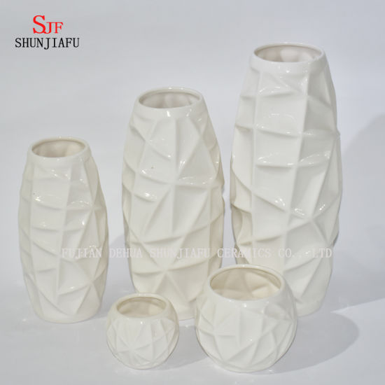 Dehua Keramikvase Set - Blumenvase Sortiment - Zeitgenössische Vasen