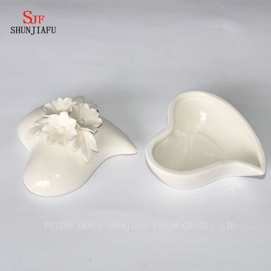 Love Shape Jewelry Organizer, Keramik Schmuckschatulle