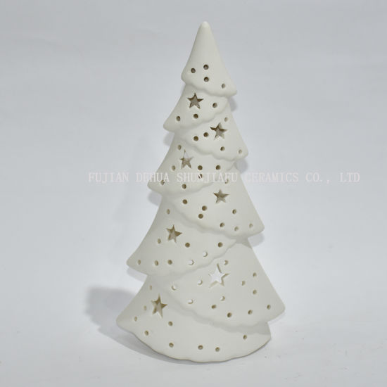 Weißer Keramik-Weihnachtsbaum-Kerzenhalter / Weihnachtsgeschenk / Weihnachtsgeschenk