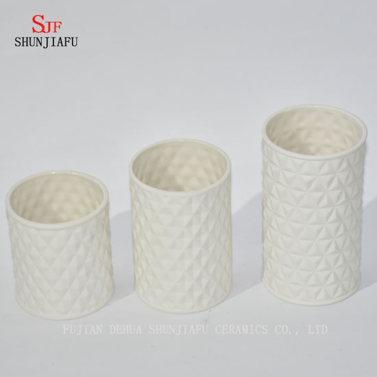 Multi-Style Ceramic White Bottles - Keramikvase / 3er-Set