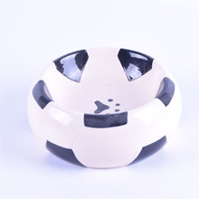 Football Design Bowl Bottom Printing Hundefußabdruck Keramik Pet Feeder Dog Bowl Cat Bowl