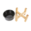 Kreative Holzhalter Rahmen Pet Bowl Keramik Pet Bowl Haustier Hund Katzenschale