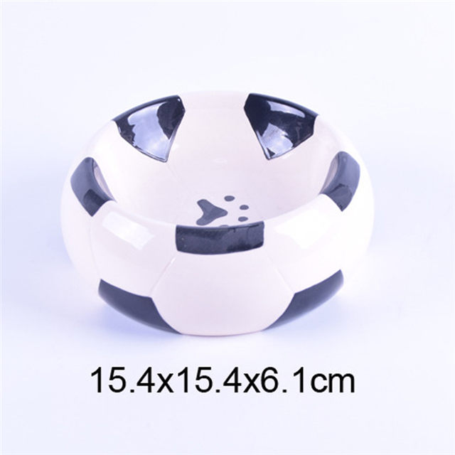 Football Design Bowl Bottom Printing Hundefußabdruck Keramik Pet Feeder Dog Bowl Cat Bowl