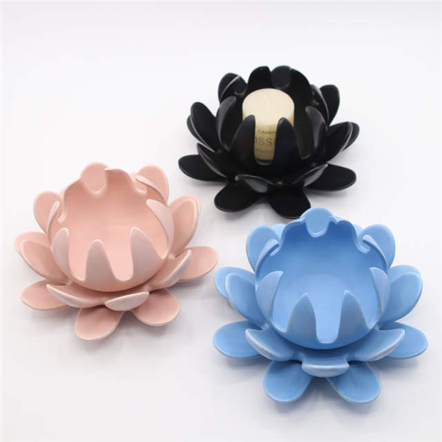 Weißer Keramik Lotus Kerzenständer Keramik Blumenkerzenhalter