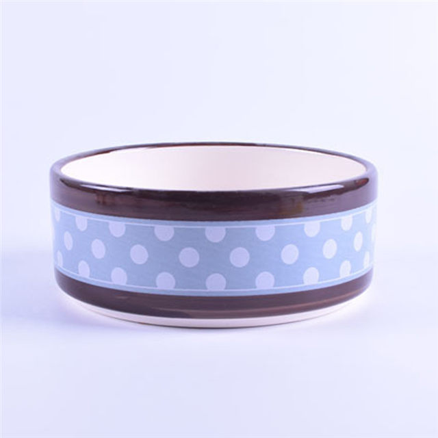 Gedrucktes Muster auf der Außenseite des Ceramic Circle Ceramic Pet Feeder Ceramic Dog Bowl