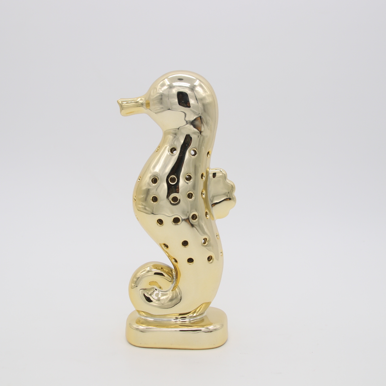 Keramik Seepferdchen Gold Keramik Statue Tierschmuck Heimtextilien