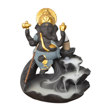Rückfluss Räuchergefäß Keramik Grün Ganesha Wasserfall Rückfluss Räuchergefäß Heißer Verkauf
