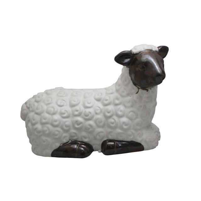 Keramik White Farm Schaf Statuen Dekoration