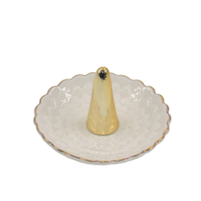 Golden Cone Style Flower ChassisKeramischer Schmuckschalenringhalter