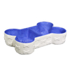 Schüsselboden Blaue Knochenform Doppelschüssel Design Hundenapf Keramikfutterbecken Tiernahrungsbecken Schönes Tierfutterbecken