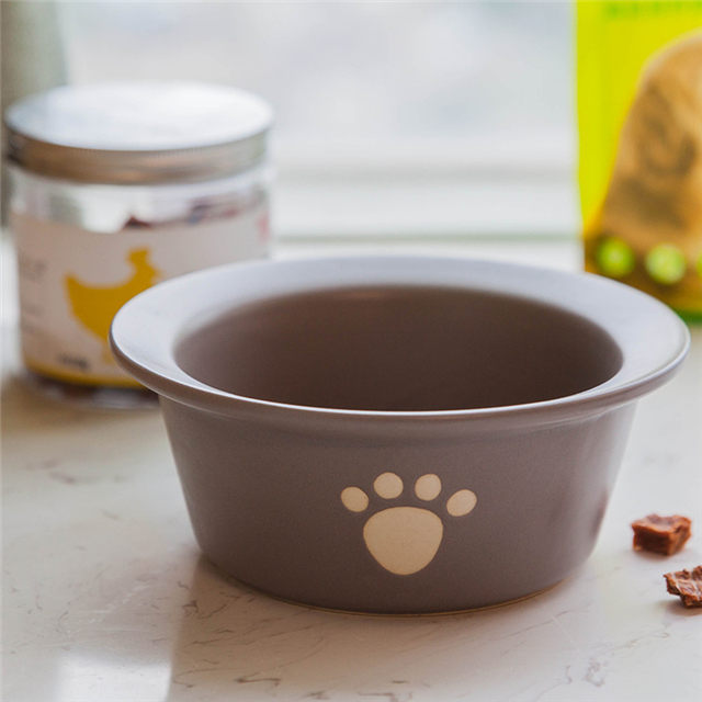 Schüsselboden Druck Knochenbilder grau Keramik Pet Feeder Circular Ceramic Dog Bowl