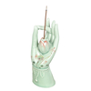 Keramik-Weihrauch-Stickhalter Hand bemalt Celadon Buddhas Handdesign 