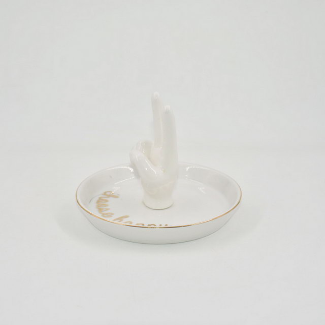 Handform Home Decor Geschenk Schmucktablett Keramik Eheringhalter Schmuck Display Tablett