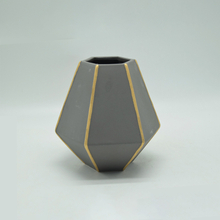 Heimtextilien Dekoration Tischplatte Keramik Vase Desktop Dekoration Polyhedrose Grau Keramik Vase